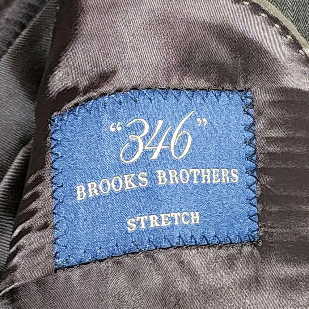 Brooks Brothers Sport Coat Mens 38 Gray Herringbone Tweed Stretch Two Button